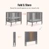 imageDream On Me Jett NonFull Size Folding Convertible Crib Lightweight Portable Crib Three Adjustable Mattress Height Settings Easy to Fold Travel Crib 15 Mattress Pad IncludedStorm Grey