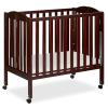 imageDream On Me 3 in 1 Portable Folding Stationary Side Crib in Steel Grey Greenguard Gold Certified Safety Wheels with Locking Casters Convertible 3 Mattress HeightsEspresso