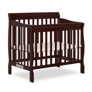 imageDream On Me Aden 4in1 Convertible Mini Crib In Grey Greenguard Gold Certified NonToxic Finish New Zealand Pinewood With 3 Mattress Height SettingsEspresso