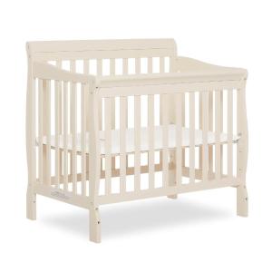 imageDream On Me Aden 4in1 Convertible Mini Crib In Grey Greenguard Gold Certified NonToxic Finish New Zealand Pinewood With 3 Mattress Height SettingsFrench White