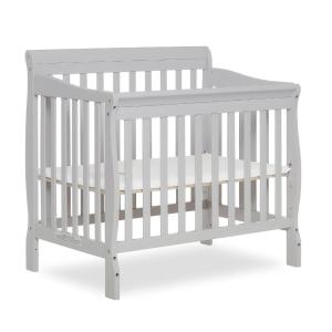 imageDream On Me Aden 4in1 Convertible Mini Crib In Grey Greenguard Gold Certified NonToxic Finish New Zealand Pinewood With 3 Mattress Height SettingsGrey
