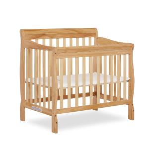 imageDream On Me Aden 4in1 Convertible Mini Crib In Grey Greenguard Gold Certified NonToxic Finish New Zealand Pinewood With 3 Mattress Height SettingsNatural