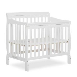 imageDream On Me Aden 4in1 Convertible Mini Crib In Grey Greenguard Gold Certified NonToxic Finish New Zealand Pinewood With 3 Mattress Height SettingsWhite