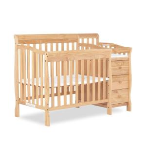 imageDream On Me Jayden 4in1 Mini Convertible Crib And Changer in Storm Grey Greenguard Gold Certified NonToxic Finish New Zealand Pinewood 1quot Mattress PadNatural