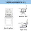 imageDream On Me Munch N Go Booster Seat for Dining Table Lightweight Compact Fold Travel Booster Seat 3in1 Convertible Four Level Height Adjustment and Easy Tray RemovalLight Grey
