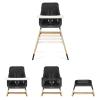 imageDream On Me Nibble Wooden Compact High Chair in Pink Light Weight  Portable Removable seat Cover I Adjustable Tray I Baby and ToddlerBlack
