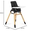 imageDream On Me Nibble Wooden Compact High Chair in Pink Light Weight  Portable Removable seat Cover I Adjustable Tray I Baby and ToddlerBlack