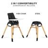 imageDream On Me Nibble Wooden Compact High Chair in Pink Light Weight  Portable Removable seat Cover I Adjustable Tray I Baby and ToddlerBlack