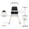 imageDream On Me Nibble Wooden Compact High Chair in Pink Light Weight  Portable Removable seat Cover I Adjustable Tray I Baby and ToddlerBlack