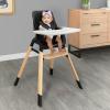 imageDream On Me Nibble Wooden Compact High Chair in Pink Light Weight  Portable Removable seat Cover I Adjustable Tray I Baby and ToddlerBlack