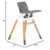 imageDream On Me Nibble Wooden Compact High Chair in Pink Light Weight  Portable Removable seat Cover I Adjustable Tray I Baby and ToddlerLight Gray