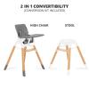 imageDream On Me Nibble Wooden Compact High Chair in Pink Light Weight  Portable Removable seat Cover I Adjustable Tray I Baby and ToddlerLight Gray