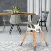 imageDream On Me Nibble Wooden Compact High Chair in Pink Light Weight  Portable Removable seat Cover I Adjustable Tray I Baby and ToddlerLight Gray