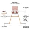imageDream On Me Nibble Wooden Compact High Chair in Pink Light Weight  Portable Removable seat Cover I Adjustable Tray I Baby and ToddlerPink