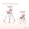 imageDream On Me Portable 2in1 Tabletalk High Chair in Pink Three Adjustable Height Settings Lightweight Portable High Chair Easy To Clean and Removable TrayPink
