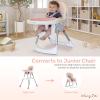 imageDream On Me Portable 2in1 Tabletalk High Chair in Pink Three Adjustable Height Settings Lightweight Portable High Chair Easy To Clean and Removable TrayPink