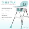 imageDream On Me Portable 2in1 Tabletalk High Chair in Pink Three Adjustable Height Settings Lightweight Portable High Chair Easy To Clean and Removable TrayAqua