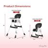 imageDream On Me Portable 2in1 Tabletalk High Chair in Pink Three Adjustable Height Settings Lightweight Portable High Chair Easy To Clean and Removable TrayBlack