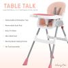imageDream On Me Portable 2in1 Tabletalk High Chair in Pink Three Adjustable Height Settings Lightweight Portable High Chair Easy To Clean and Removable TrayPink