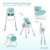 imageDream On Me Portable 2in1 Tabletalk High Chair in Pink Three Adjustable Height Settings Lightweight Portable High Chair Easy To Clean and Removable TrayAqua