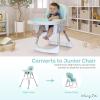 imageDream On Me Portable 2in1 Tabletalk High Chair in Pink Three Adjustable Height Settings Lightweight Portable High Chair Easy To Clean and Removable TrayAqua