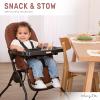 imageDream On Me Snack and Stow Baby High Chair in Mauve  Easy to Fold and Store Portable Travel Chair With Removable and Three Position Adjustable TrayCognac