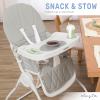 imageDream On Me Snack and Stow Baby High Chair in Mauve  Easy to Fold and Store Portable Travel Chair With Removable and Three Position Adjustable TrayKoala Gray
