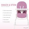 imageDream On Me Snack and Stow Baby High Chair in Mauve  Easy to Fold and Store Portable Travel Chair With Removable and Three Position Adjustable TrayMauve
