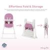 imageDream On Me Snack and Stow Baby High Chair in Mauve  Easy to Fold and Store Portable Travel Chair With Removable and Three Position Adjustable TrayMauve