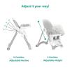 imageDream On Me Solid Times High Chair for Babies and Toddlers in Grey Multiple Recline and Height Positions Lightweight Portable Baby High Chair 5 point Safety Harness Easy to Clean SurfaceGrey