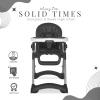 imageDream On Me Solid Times High Chair for Babies and Toddlers in Grey Multiple Recline and Height Positions Lightweight Portable Baby High Chair 5 point Safety Harness Easy to Clean SurfaceBlack