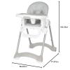 imageDream On Me Solid Times High Chair for Babies and Toddlers in Grey Multiple Recline and Height Positions Lightweight Portable Baby High Chair 5 point Safety Harness Easy to Clean SurfaceGrey