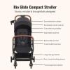 imageDream On Me RioGlide Baby Stroller Forest Green  Lightweight Compact QuickFold Travel Stroller with Adjustable Backrest ampamp 5Point HarnessBlack