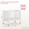 imageDream On Me 2in1 Folding Portable Compact Mini Baby Crib in White GreenGuard Gold ampamp JPMA US Patented Flat Folding System Locking Wheels 1 Mattress Pad SpaceSaving Quck Fold Easy StorageWhite