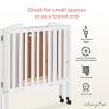 imageDream On Me 2in1 Folding Portable Compact Mini Baby Crib in White GreenGuard Gold ampamp JPMA US Patented Flat Folding System Locking Wheels 1 Mattress Pad SpaceSaving Quck Fold Easy StorageWhite
