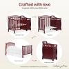 imageDream On Me Casco 3in1 Mini Convertible Baby Crib ampamp Changer with Storage in White Pinewood GreenGuard Gold ampamp JPMA 1 Mattress Pad 3 Mattress Heights Converts to Mini Day ampamp TwinSize BedCherry