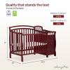 imageDream On Me Casco 3in1 Mini Convertible Baby Crib ampamp Changer with Storage in White Pinewood GreenGuard Gold ampamp JPMA 1 Mattress Pad 3 Mattress Heights Converts to Mini Day ampamp TwinSize BedCherry