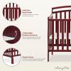 imageDream On Me Casco 3in1 Mini Convertible Baby Crib ampamp Changer with Storage in White Pinewood GreenGuard Gold ampamp JPMA 1 Mattress Pad 3 Mattress Heights Converts to Mini Day ampamp TwinSize BedCherry