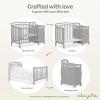 imageDream On Me Casco 3in1 Mini Convertible Baby Crib ampamp Changer with Storage in White Pinewood GreenGuard Gold ampamp JPMA 1 Mattress Pad 3 Mattress Heights Converts to Mini Day ampamp TwinSize BedPebble Grey