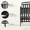 imageDream On Me Casco 3in1 Mini Convertible Baby Crib ampamp Changer with Storage in White Pinewood GreenGuard Gold ampamp JPMA 1 Mattress Pad 3 Mattress Heights Converts to Mini Day ampamp TwinSize BedBlack