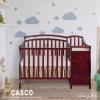 imageDream On Me Casco 3in1 Mini Convertible Baby Crib ampamp Changer with Storage in White Pinewood GreenGuard Gold ampamp JPMA 1 Mattress Pad 3 Mattress Heights Converts to Mini Day ampamp TwinSize BedCherry