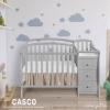 imageDream On Me Casco 3in1 Mini Convertible Baby Crib ampamp Changer with Storage in White Pinewood GreenGuard Gold ampamp JPMA 1 Mattress Pad 3 Mattress Heights Converts to Mini Day ampamp TwinSize BedPebble Grey
