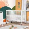 imageDream On Me FullSize 2in1 Folding Baby Crib in Natural GreenGuard Gold ampamp JPMA Portable Patented Quick Folding System Strong Wheels 2 Adjustable Mattress HeightsWhite