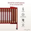imageDream On Me FullSize 2in1 Folding Baby Crib in Natural GreenGuard Gold ampamp JPMA Portable Patented Quick Folding System Strong Wheels 2 Adjustable Mattress HeightsCherry
