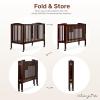 imageDream On Me FullSize 2in1 Folding Baby Crib in Natural GreenGuard Gold ampamp JPMA Portable Patented Quick Folding System Strong Wheels 2 Adjustable Mattress HeightsEspresso