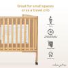 imageDream On Me FullSize 2in1 Folding Baby Crib in Natural GreenGuard Gold ampamp JPMA Portable Patented Quick Folding System Strong Wheels 2 Adjustable Mattress HeightsNatural