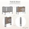 imageDream On Me FullSize 2in1 Folding Baby Crib in Natural GreenGuard Gold ampamp JPMA Portable Patented Quick Folding System Strong Wheels 2 Adjustable Mattress HeightsSteel Grey