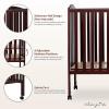 imageDream On Me FullSize 2in1 Folding Baby Crib in Natural GreenGuard Gold ampamp JPMA Portable Patented Quick Folding System Strong Wheels 2 Adjustable Mattress HeightsEspresso