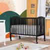 imageDream On Me FullSize 2in1 Folding Baby Crib in Natural GreenGuard Gold ampamp JPMA Portable Patented Quick Folding System Strong Wheels 2 Adjustable Mattress HeightsBlack