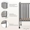 imageDream On Me FullSize 2in1 Folding Baby Crib in Natural GreenGuard Gold ampamp JPMA Portable Patented Quick Folding System Strong Wheels 2 Adjustable Mattress HeightsSteel Grey